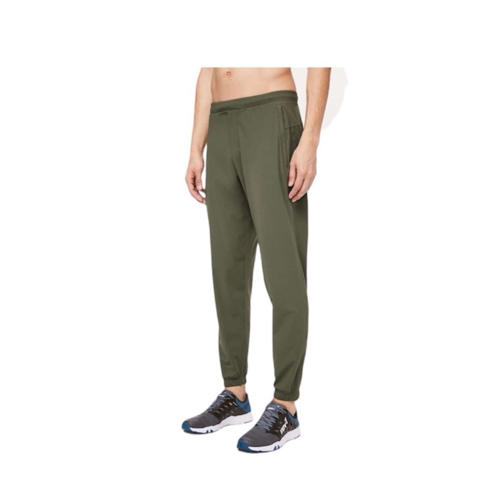 Lululemon Pants Surge Jogger Mens Olive Green Tapered Running Pants Zippers XS